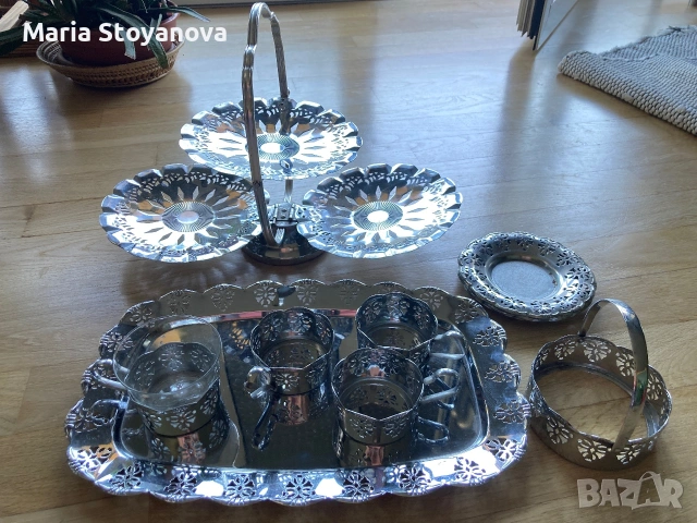 Сервиз за чай и десерти от соца, снимка 2 - Антикварни и старинни предмети - 55152340