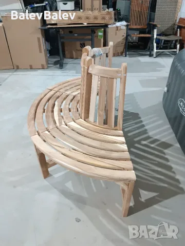 Пейка от тиково дърво, полукръг, снимка 4 - Градински мебели, декорация  - 55294176