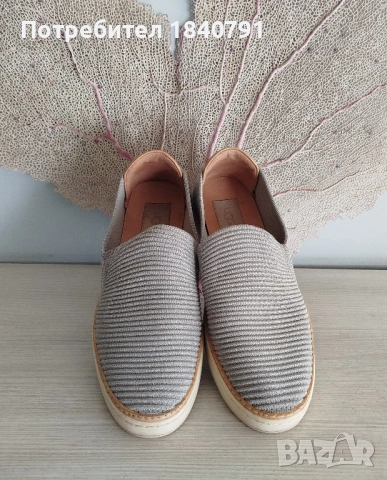 UGG плетени сребристи летни обувки – тип платненки, № 40, снимка 2 - Дамски ежедневни обувки - 54707240