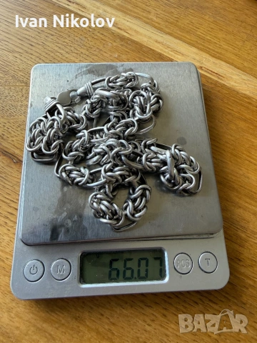 Мъжки сребърен дълъг синджир 58см, снимка 4 - Колиета, медальони, синджири - 54173614