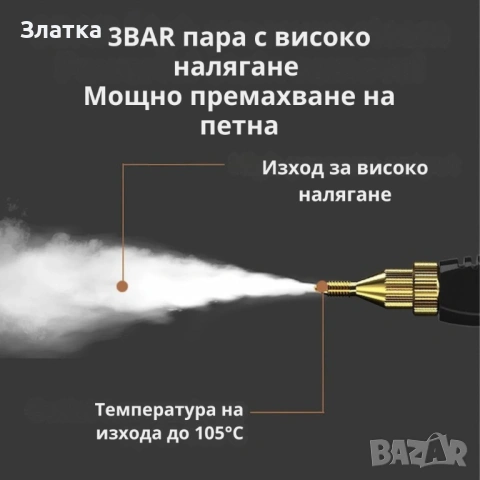 Парочистачка 2500W с 6 скорости и 1,2L резервоар , снимка 6 - Парочистачки и Водоструйки - 54757863