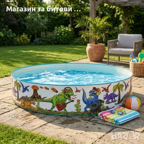 Детски басейн с динозаври , снимка 2 - Басейни и аксесоари - 55357954