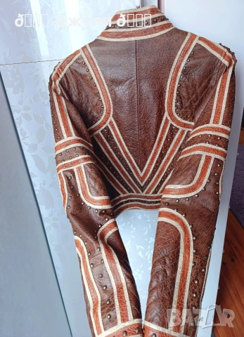 Уникално кожено яке от телешка кожа Enigma, снимка 7 - Якета - 54038603