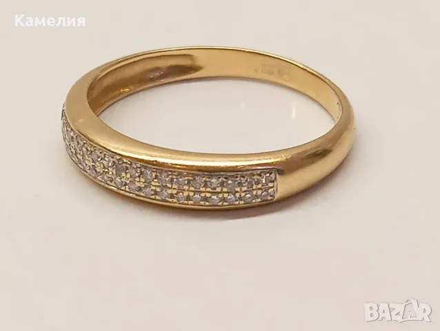 Руско злато. Пръстен с брилианти. , снимка 9 - Пръстени - 55333571