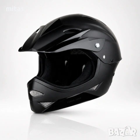 Кросова каска DOWNHILL Full Face, Матово черна, EN Сертификат, Размер S/M, снимка 4 - Аксесоари за велосипеди - 54933126