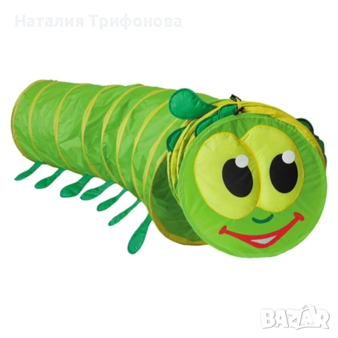 Детски тунел Гъсеница 178x48 см – Сгъваема палатка за пълзене и игра у дома и в градината, 2-14 годи, снимка 10 - Играчки за стая - 54900415