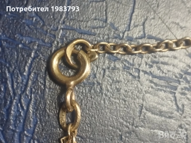 Сребърно позлатено колие от балтийски кехлибар-СССР 875., снимка 2 - Колиета, медальони, синджири - 54634144
