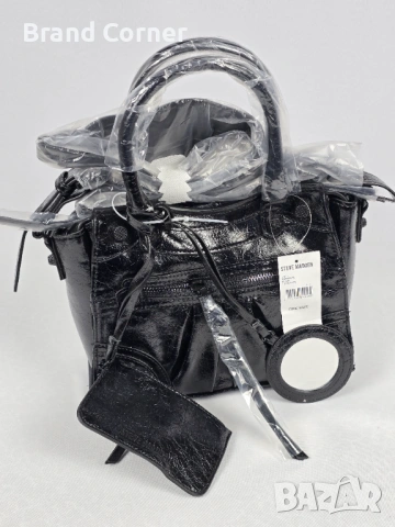 Нова дамска чанта Steve Madden Bcelia Crossbody - черна лак кожа, снимка 2 - Чанти - 54406171