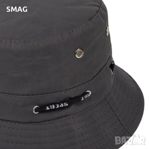 Мъжка bucket шапка сива спортна с черна връзка_1203736, снимка 2 - Шапки - 54922866