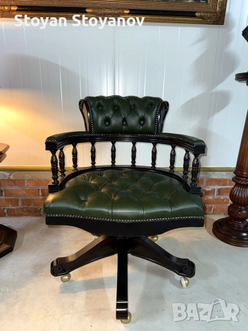 Chesterfield /Честърфийлд Луксозен капитански офис стол, снимка 3 - Столове - 55286389