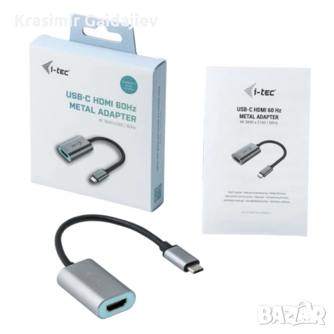 USB-C към HDMI адаптер, съвместим с 4K Ultra HD 60Hz Thunderbolt 3, снимка 3 - Кабели и адаптери - 54791439