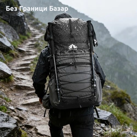 Нова Ултралека туристическа раница 70L водоустойчива за планина туризъм, снимка 8 - Раници - 54347305