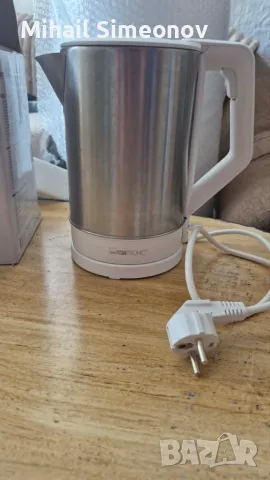 Чайник Clatronic WKS 3692, 1.5L, 2200W, Бял/Неръждаема стомана