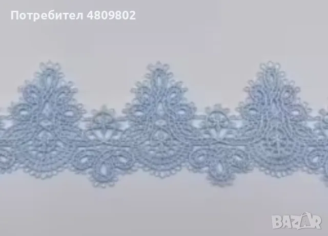 Дантела за декорация 88х6см.НОВА.Бледо син