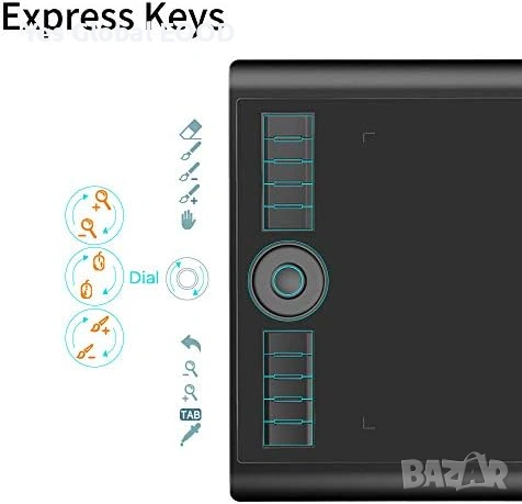 GAOMON M10K PRO графичен таблет 10” с Touch Ring, снимка 2 - Таблети - 54550420