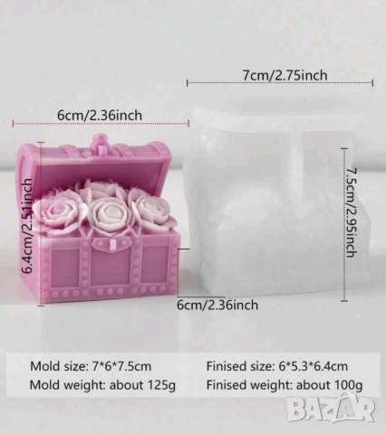 Молд сандък с цветя, снимка 2 - Форми - 54226197