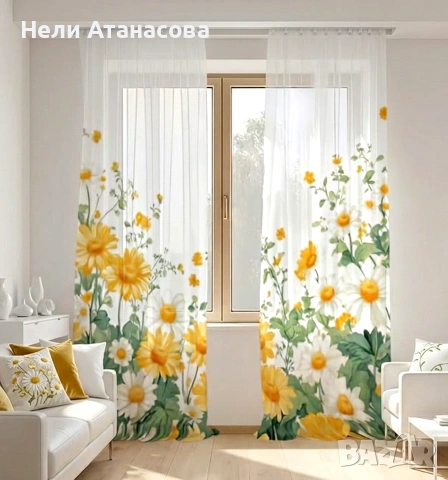Пердета със сини рози, снимка 7 - Пердета и завеси - 55207476