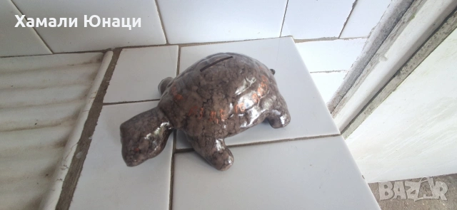 Ръчно изработена керамична касичка във формата на костенурка, снимка 3 - Декорация за дома - 54797817