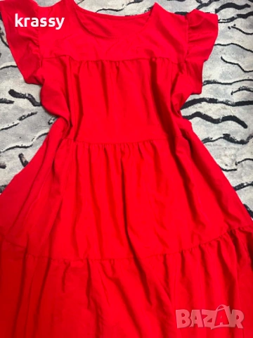 Страхотна макси дамска рокля на волани (размер ХЛ), снимка 2 - Рокли - 54961977