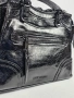 Нова дамска чанта Steve Madden Bcelia Crossbody - черна лак кожа, снимка 6