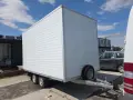 ПРОДАВАМ ДВУОСНО РЕМАРКЕ с фургон и борд DHOLLANDIA, снимка 4