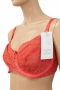 Дамски комплект бельо Hunkemöller – сутиен 85F и бикини L, коралово-червена дантела, снимка 2
