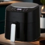 Фритюрник, 1300W, 4.2л., горещ въздух, таймер, до 200°C, Черен/Бял, снимка 1