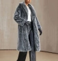 Двуцветно дълго палто от изкуствен косъм, снимка 2