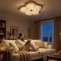 LED таванна лампа цвете 72 W с дистанционно, приложение и димиране 40 см с цветова температура, снимка 6