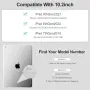 Нов Калъф с Bluetooth клавиатура за iPad 9/8/7 10.2, светлосин магнитен кейс Айпад, снимка 2