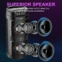  Преносима LED тонколона 1Tech, Модел ZQS2401, Bluetooth, Micro SD, USB, FM радио, LED светлина, Чер, снимка 4