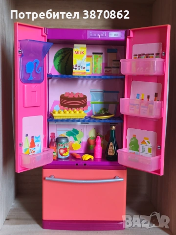 Винтидж хладилник на Barbie Mattel от 2008 г., снимка 2 - Кукли - 54870130