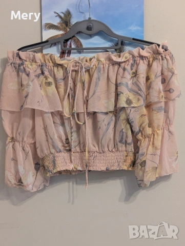 Флорален кроп топ H&M, снимка 2 - Корсети, бюстиета, топове - 54269632