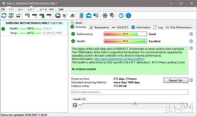 250GB SSD Samsung, снимка 2 - Твърди дискове - 55617314