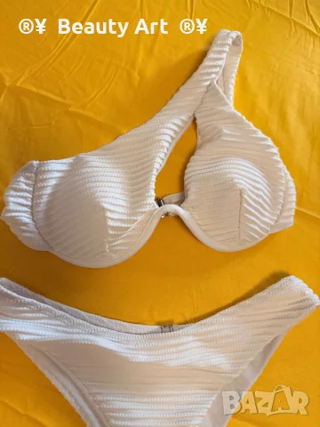 Бял бански , ХС / XS, снимка 2 - Бански костюми - 55657954