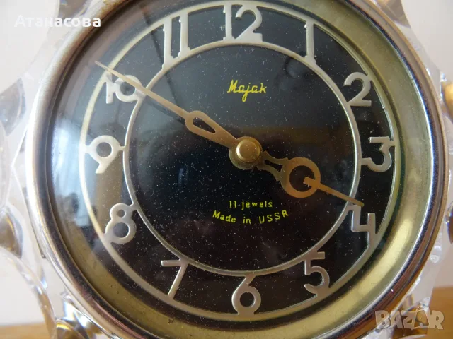 Настолен часовник Маяк Кристал 1965 г, снимка 10 - Антикварни и старинни предмети - 55414528