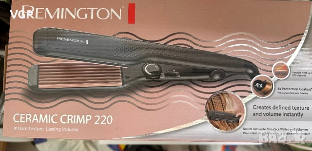 Преса за коса Remington с керамични и турмалинови плочи.