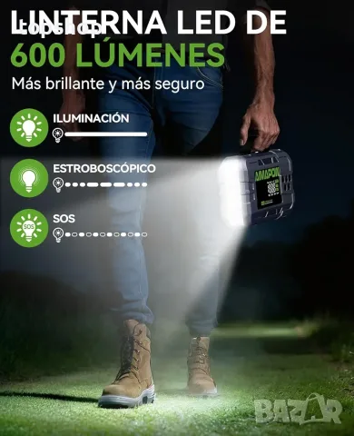 Чисто нов запечатан в целофан стартер за кола AIMAPOW A30 9000A / 2220mAh / 26.64Wh компресор 160psi, снимка 5 - Аксесоари и консумативи - 55382957