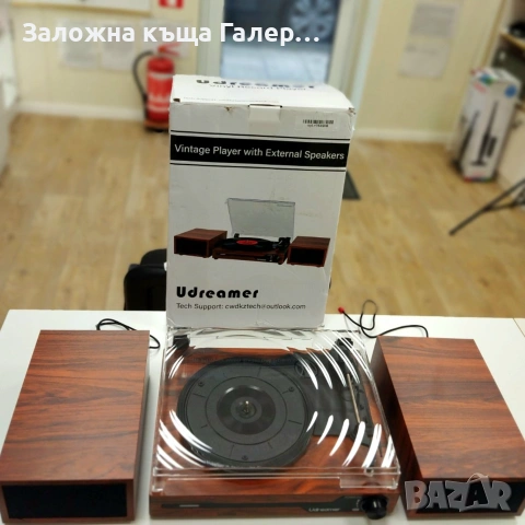 Грамофон с външни високоговорители Udreamer, снимка 3 - Грамофони - 55233312
