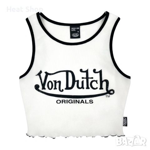 Дамски потник Von Dutch Ribbed Crop Tank Top