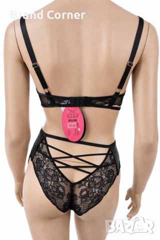 Hunkemöller комплект бельо с дантела и ленти – сутиен 70D, бикини XS, снимка 5 - Бельо - 54548972