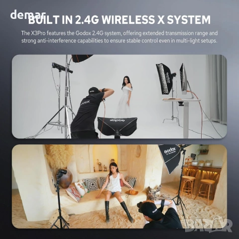 Godox X3 Pro N, 2.4G безжичен сензорен екран, предавател за светкавица, снимка 5 - Светкавици, студийно осветление - 54216101
