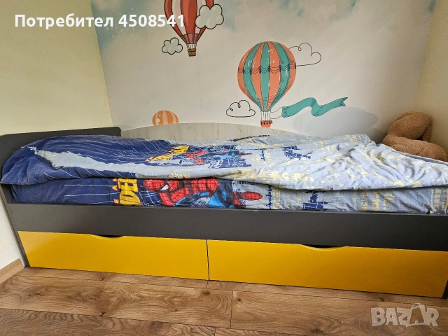 Детско легло 205см/95см + матрак+ подарък шкаф(скрин)