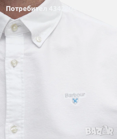 риза Barbour Oxford Tailored Shirt White, снимка 2 - Ризи - 55224193