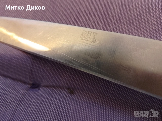 Нож Велико Търново кухненски от соца стомана на Солинген 298х157 мм острие, снимка 4 - Прибори за хранене, готвене и сервиране - 54268503