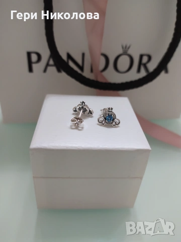 Сребърни обеци PANDORA S925 ALE +КУТИЯ, снимка 2 - Обеци - 55273474