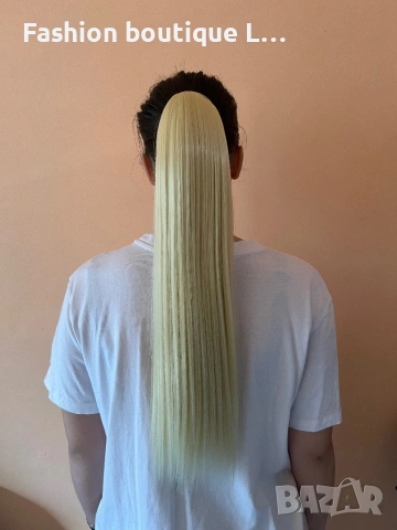 Светло руса коса екстеншън на конска опашка с дължина 60 см. 100 грама може да се обработва топлинно