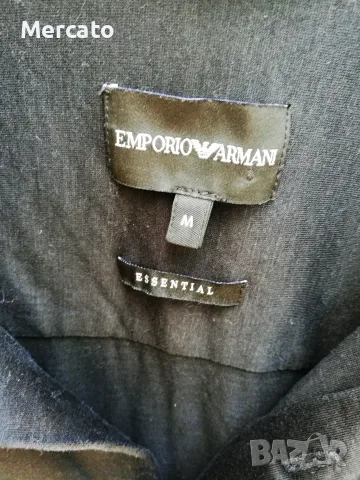 Черна риза с копчета Emporio Armani, снимка 3 - Ризи - 55539387