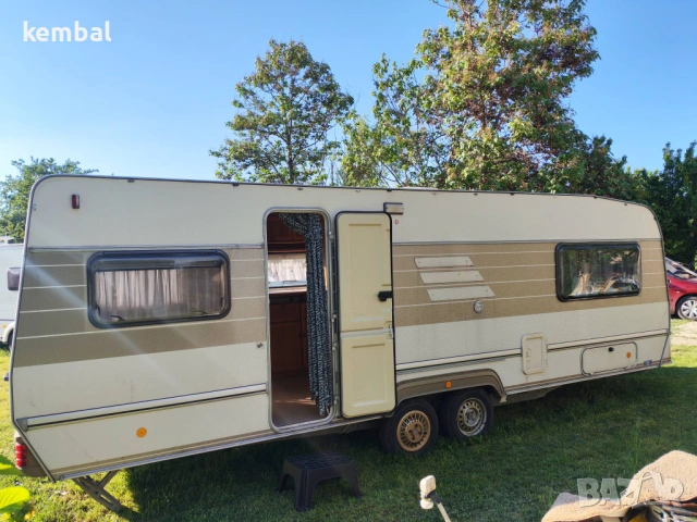 Hymer голяма 4 местна каравана - подходяща за Стационарна, снимка 2 - Каравани и кемпери - 54673857