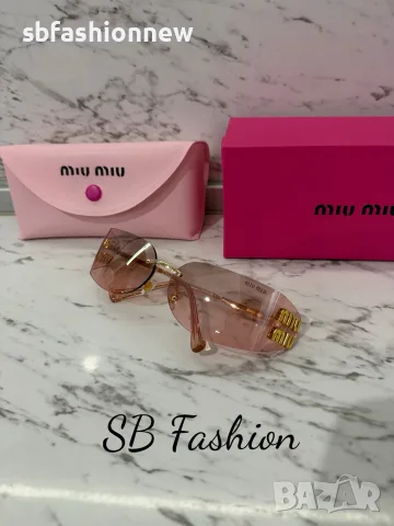 Miu Miu розови очила с лого, снимка 2 - Слънчеви и диоптрични очила - 55496552